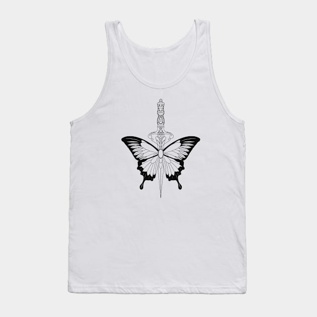 Butterfly Dagger Tank Top by Helena Morpho 